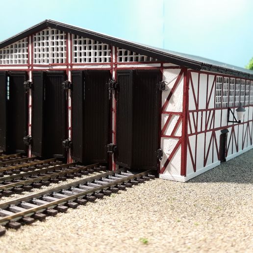 tram depot h0 ho scale building skjoldenæsholm shed 3D print model - Mito3D