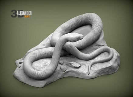 trans pecos rato serpente 3d impressão modelo réptil impresso animal predador criatura realista couro natureza selvagem biologia zoologia lagarto esculturas arte 3d print model - Mito3D
