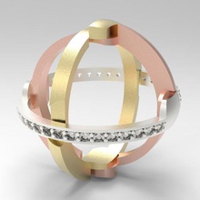 transformateur torique impression 3d modèle bijoux de la mode pendentif les diamants 2en1 imprimable l'anneau d'argent or 3d print model - Mito3D