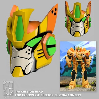 transformers animated cheetor head cyberverse deluxe Gadget beast wars 3d print model - Mito3D
