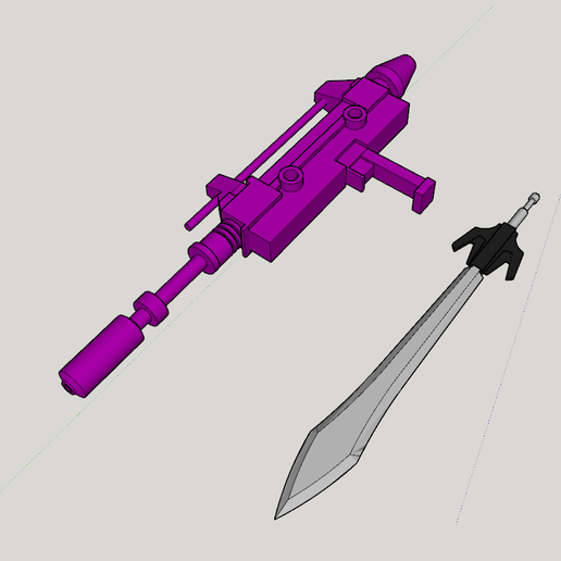 trasformatori menasor combinatore guerre testa Armi motormaster optimus cw spada fucile 3D print model - Mito3D