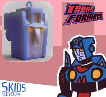 transformers toons skids head keychain toys parts 3d print model - Mito3D
