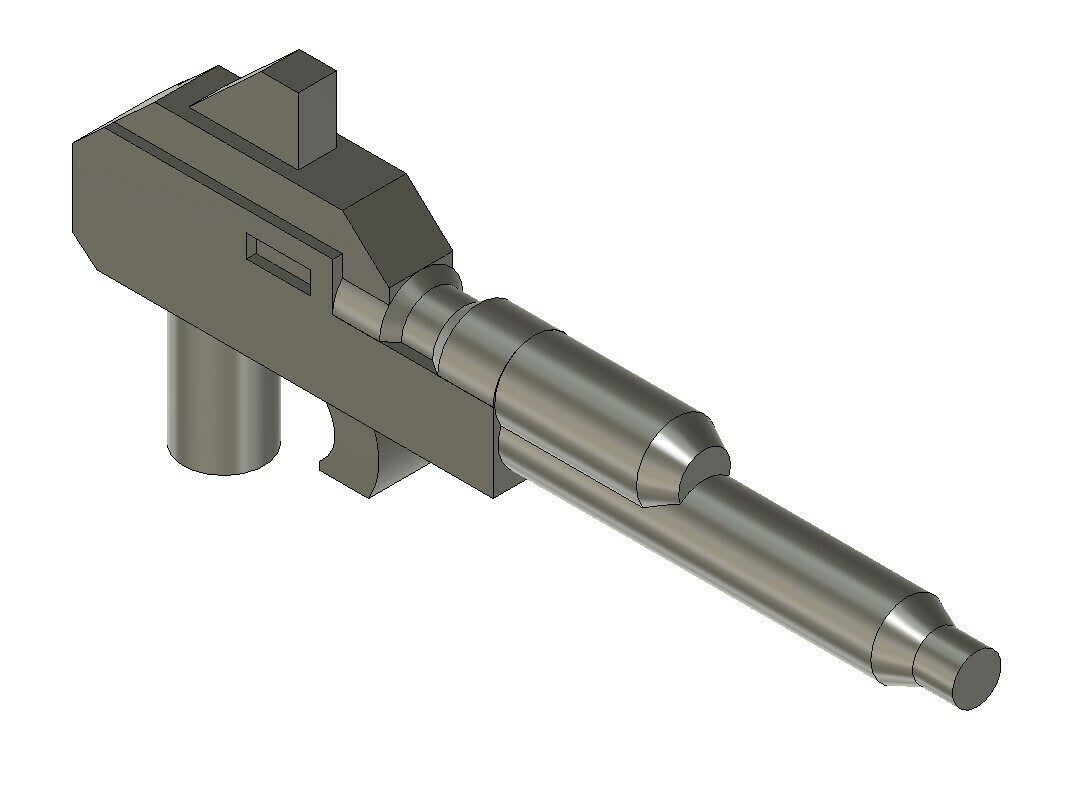 transformers wfc astrotrain - pistol hand gun blaster cartoon version 3D print model - Mito3D