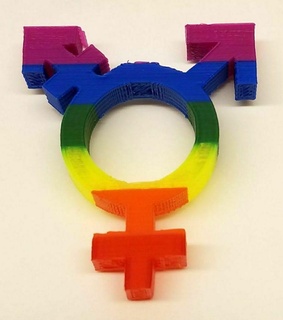 transgender simbolo civile diritti pari Genere compreso lgbt trans segni loghi 3d print model - Mito3D