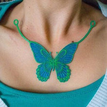 translucent butterfly necklace jewelry pendant ninjaflex 3d print model - Mito3D