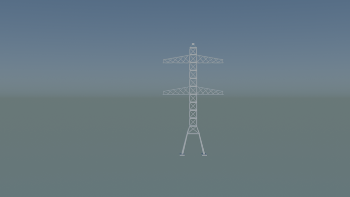 transmission tower architecture electrical electricity infrastructure power grid utility engineering structure high voltage metal technology pylons energy pylon landscape skyline industrial 3d print model - Mito3D