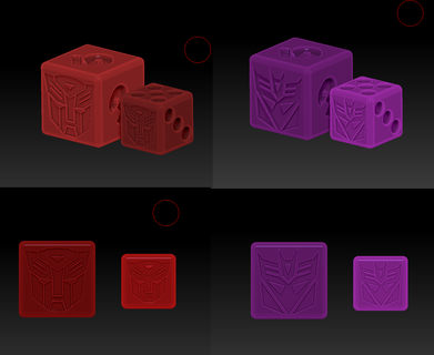 transormers dice set game fun d&d transformers autobot 3d print model - Mito3D