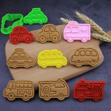 transport cookie cutters set 13 home vehicles plane boat helicopter fire engine balloon tractor tank police car truck rocket ambulance submarine bus stamp cookies cook cutter cithen 3d print model - Mito3D