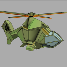 transporte helicóptero grande Ejército juego aeronave 6mm 10mm guerra estrategia táctica 12mm 15mm 3d print model - Mito3D