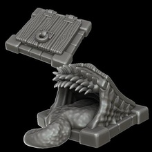 trapdoor mimic game dnd mini tabletop miniature rpg 3d print model - Mito3D