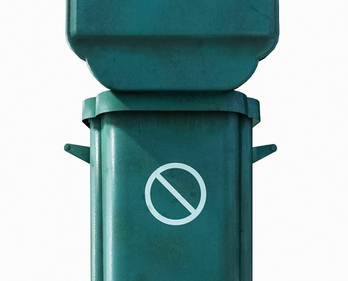 poubelle pouvez 3d modèle gaspillage ordures recyclage architectural rue 3d print model - Mito3D