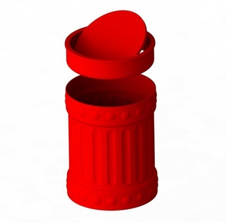 trash swing lid garbage paper bathroom waste wastebasket trashcan bag office 3d print model - Mito3D