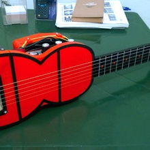 travel guitar built-in amp speaker tool 3d print model - Mito3D