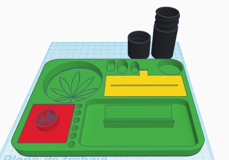tray assemble container magnetized lids faso marijuana cannabis joint shipowner magnet lid cigarette cigarettes 3d print model - Mito3D