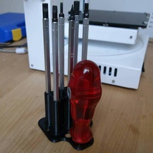 tray interchangeable screwdriver set tool holders boxes tools hexagon 3d print model - Mito3D