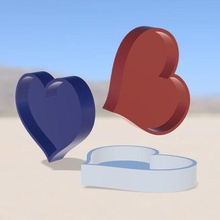tray type heart valentine's day 3d print model - Mito3D