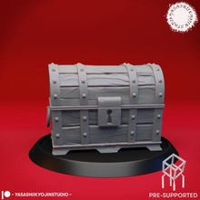 treasure chest - tabletop miniature pre-supported dnd mimic stl ttrpg roleplaying monster creature 3d print model - Mito3D
