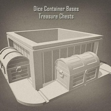 treasure chest themed bases dice containers display case miniatures terrain chests 3d print model - Mito3D