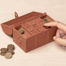 treasure tic tac toe game boardgames board fun home house household miniature 3d print model - Mito3D