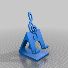 treble clef phone holder stand gadget mobile 3d print model - Mito3D