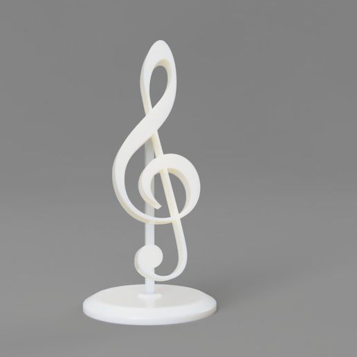 triplo clave peça arte música símbolo chave Sol simbolo musica 3D print model - Mito3D