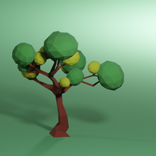 arbre 02 Jeu faible poly art 3d print model - Mito3D