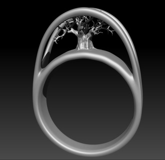 tree baobab ring Jewelry jewelry 3d print model - Mito3D