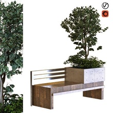 ağaç Kutu set030 Bank pbr mtl mimari oncrete Odun Yaprak yeşil çalı bitki houseplants acayip bitkiler dekoratif beyaz saksı Hindistan cevizi avuç içi nucifer 3d print model - Mito3D