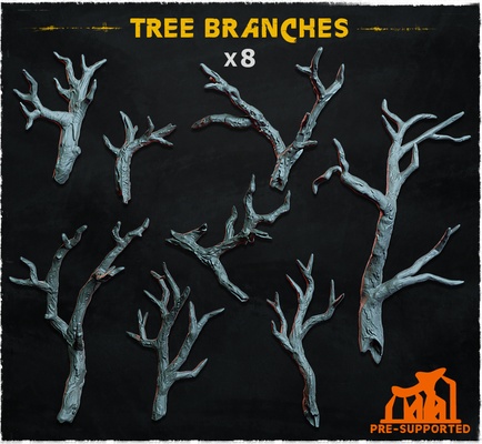 árvore ramos baseando bits 1 0 floresta caído fungo diorama 3d print model - Mito3D