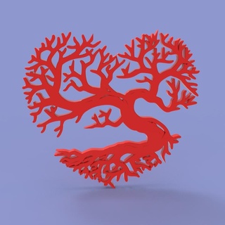 albero cuore logo arte regalo arredamento decorazione 3d print model - Mito3D