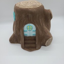 tree house cute decoration garden wood outdoors outdoor fairy log treehouse trunk fairygarden 3d print model - Mito3D