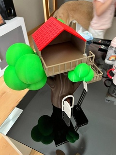 Baum Haus Puppenhaus Kaninchen genießen Kunst Spielzeug Tier Grün 3d print model - Mito3D