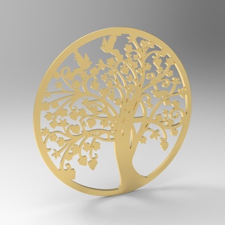árbol vida joyería joya collar colgante pendiente decoración 3d print model - Mito3D
