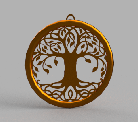 tree life key ring pendant pendant earring  3D print model - Mito3D