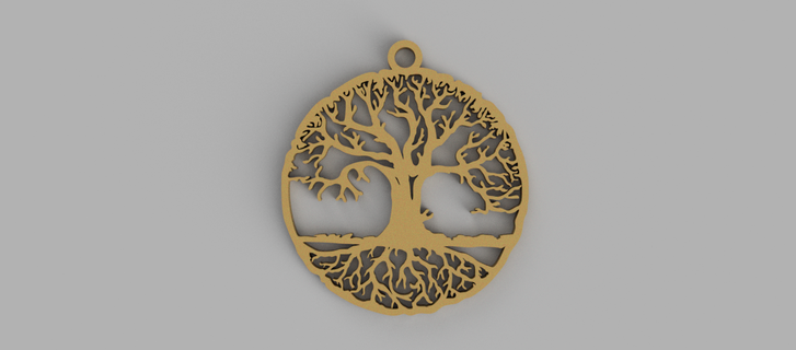 tree life keychain - pendant 2 Jewelry 3d print model - Mito3D