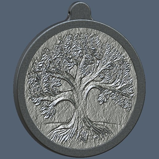 tree life medallion jewelry celtic folklore 3D print model - Mito3D