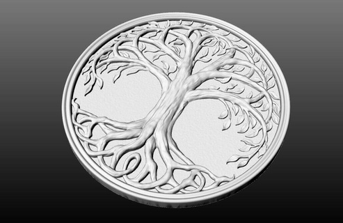 ağaç hayat madalyon altın Sanat takı gümüş illüstrasyon canlı yüzükler bitki karakter yüzük sembol para metal işi kolye 3d print model - Mito3D