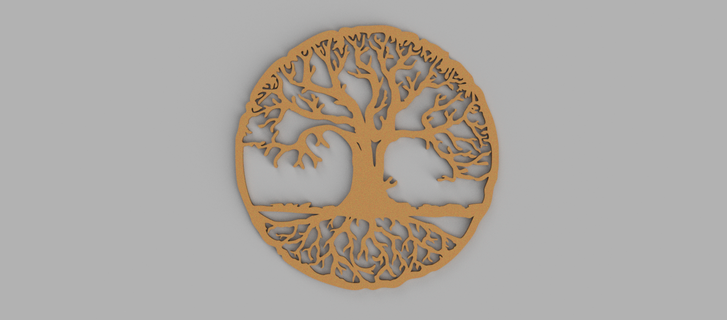 árvore vida parede cenário arte 3d print model - Mito3D