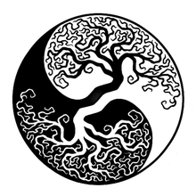 tree life yin yang version 2 art zen symbol symbolism 3d print model - Mito3D
