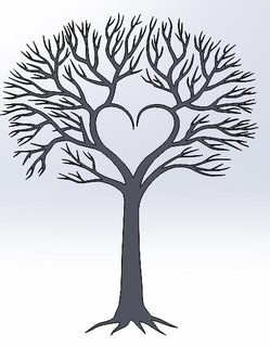 ağaç Aşk şubeler kalp Sanat 3d print model - Mito3D