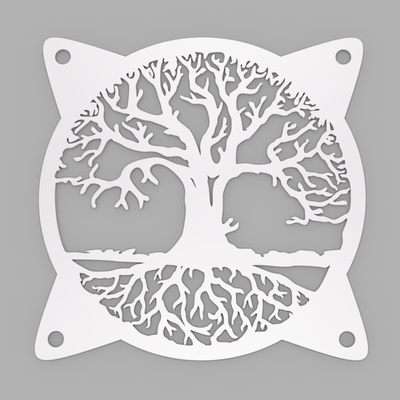 árbol of vida ventilador cubierta carcasa funda 120 mm pc parrilla 120mm 3d print model - Mito3D