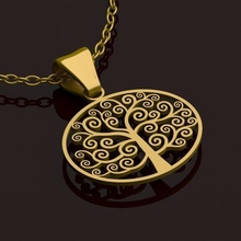 tree pendant jewelry 3d print gold silver necklace fashion 3d print model - Mito3D