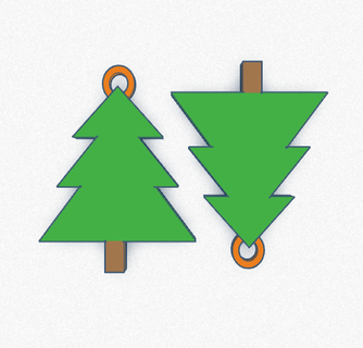 albero pendente portachiavi Natale gioielleria chiave anelli ciondoli 3d print model - Mito3D