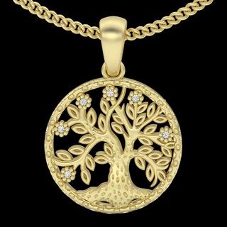 tree pendant lux silver gold jewelry printable 3d model trend fashion design zbrush tiger 3d print model - Mito3D