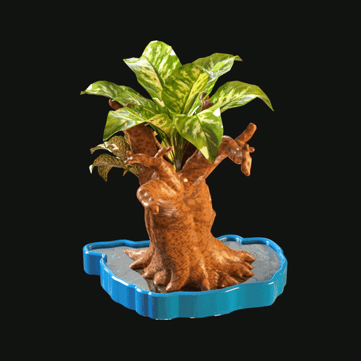 tree shaped pot 3D print model - Mito3D