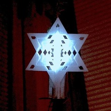 tree topper illuminated star david art sculptures makerbotornaments led holiday hanukah christmas 3d print model - Mito3D