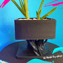 arbre vase futur poly yiixpe faible plante Jeux jouet Jeu rentrée fourniture voiture rue figurines concept robot art noir filles mignonne 3d print model - Mito3D