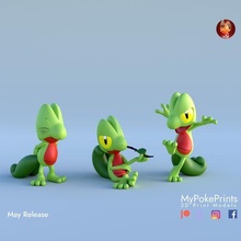 treecko gen 3 Pokemon antipasto 3d print model - Mito3D