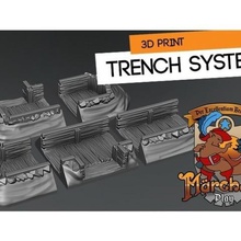trench sistema gioco 3d, sistemi modulari modulare trincee scenario terreno wargame 3d print model - Mito3D