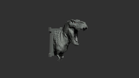 trex bust trex dinosaur rex animal bust king kong movie art toy  3d print model - Mito3D